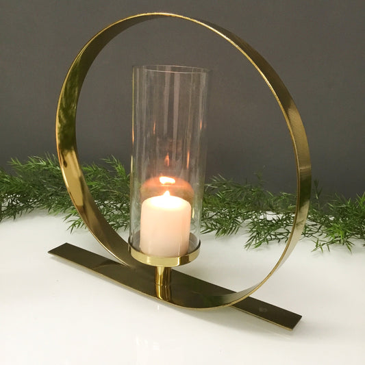 Gold Round Pillar Holder (2 Sizes)