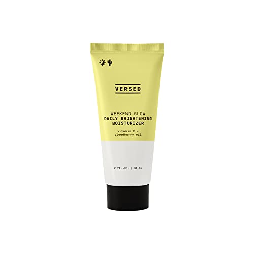 Versed Weekend Glow Daily Brightening Moisturizer - Vegan Lightweight Vitamin C Moisturizer with Cloudberry Seed Oil - Hydrating Face Moisturizer for Discoloration & Uneven Texture (2oz)