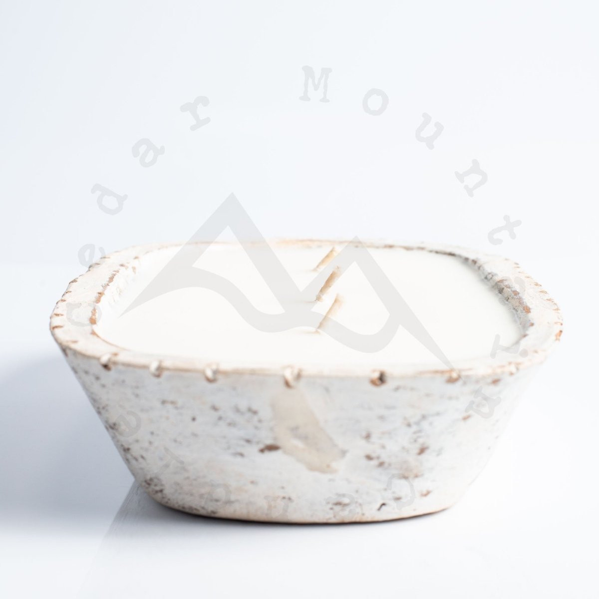 3 Wick Pottery Dough Bowl Soy Candle, No Beads