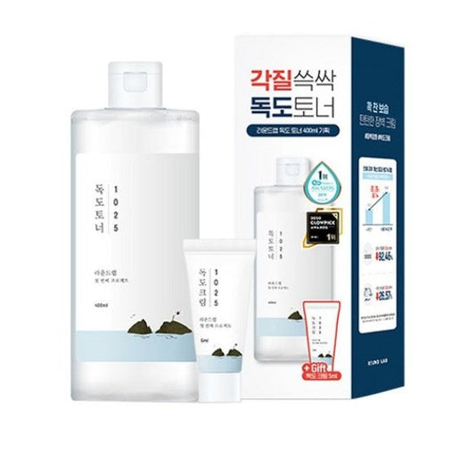 Round Lab Dokdo Toner 400ml Cream 5ml Set, 1 Set