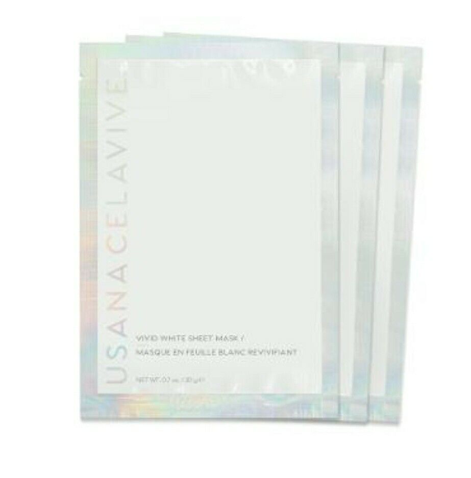 USANA Celavive Vivid White Sheet Mask Beauty Wrinkles 3pc Luxury Spa Glow NEW
