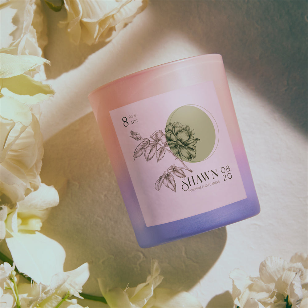 Personalized Month Candle Birthday Flowers Candle Home Decorative Gifts