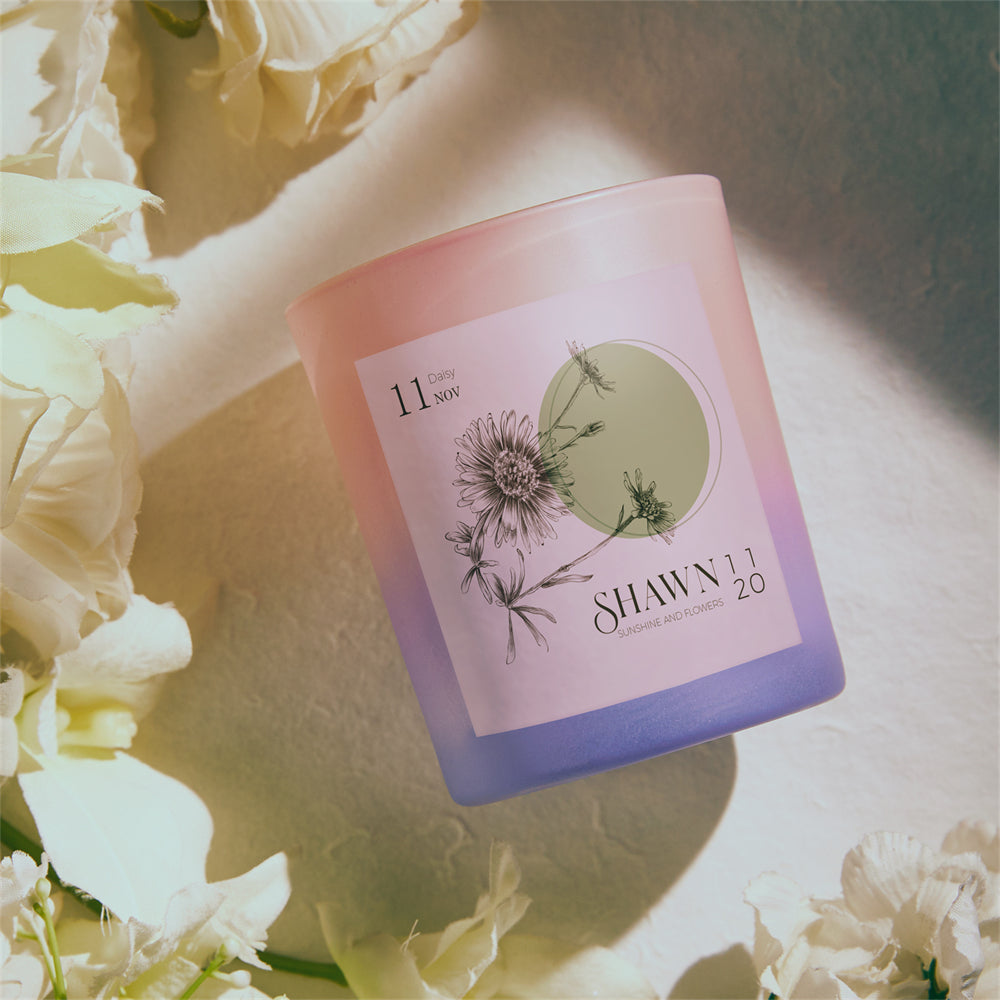 Personalized Month Candle Birthday Flowers Candle Home Decorative Gifts