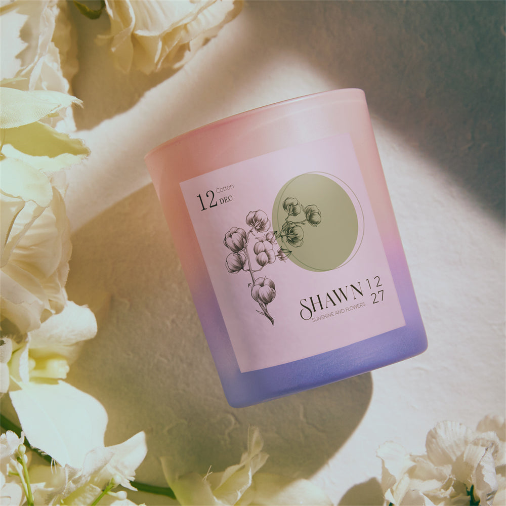 Personalized Month Candle Birthday Flowers Candle Home Decorative Gifts