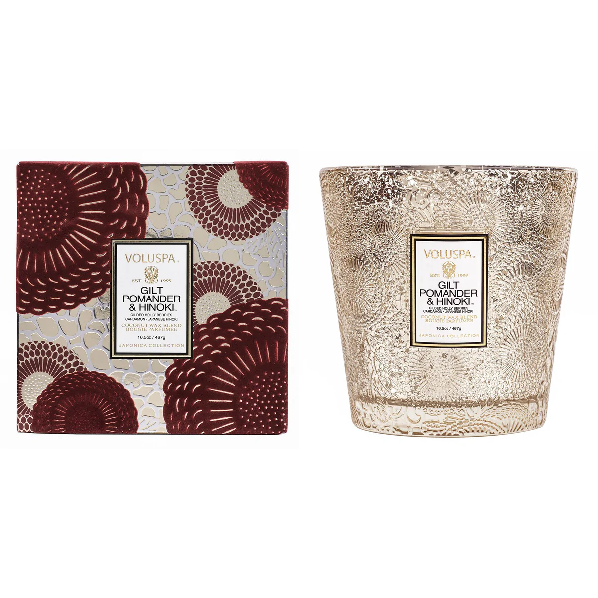 Voluspa Gilt Pomander & Hinoki Candle