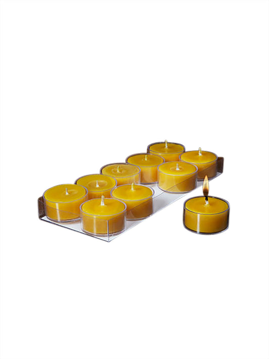 MATCH Pewter Beeswax Tea Light Candles Gold Weston Table
