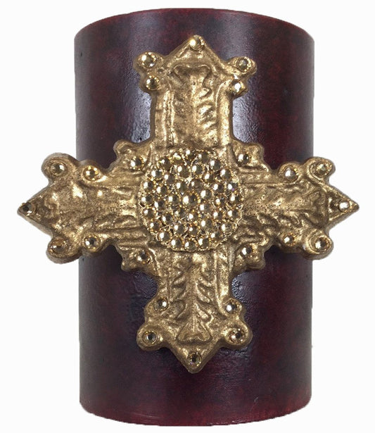 Decorative Candle 4x6 Medium Jeweled Cross