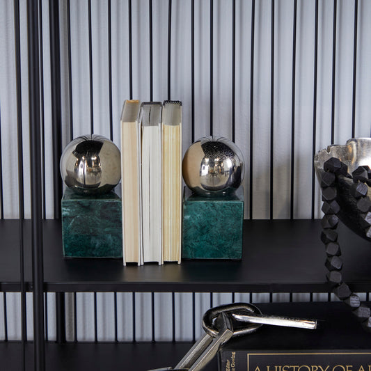 Marble Orb Bookends ( Set of 2 ) 2 Colors