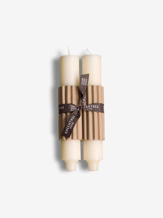 Greentree Home Pair of 9" Column Candles by Greentree Home Home Accessories New Candles and Home Fragrance Cream