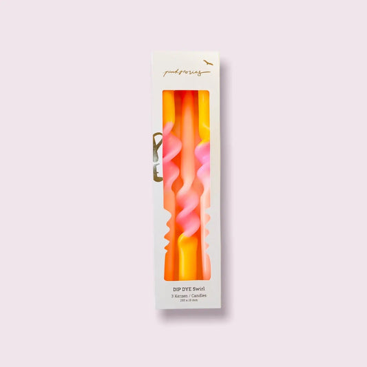 Dip Dye Swirl Candles