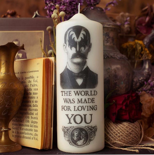 Loving You KISS 8" Candle by Coreterno CLEARANCE