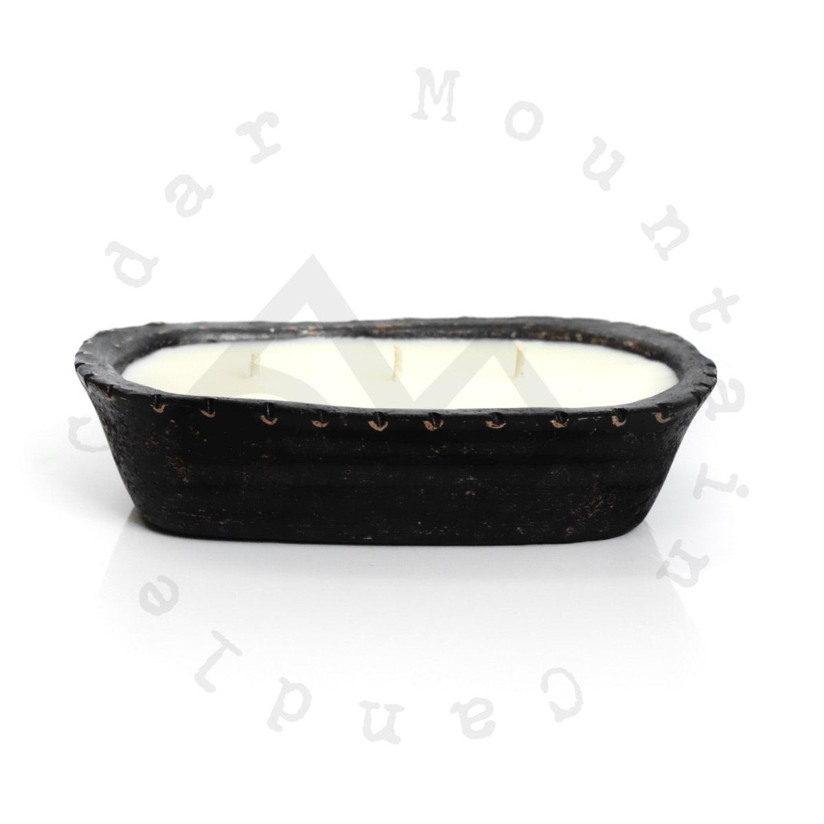 3 Wick Pottery Dough Bowl Soy Candle, No Beads