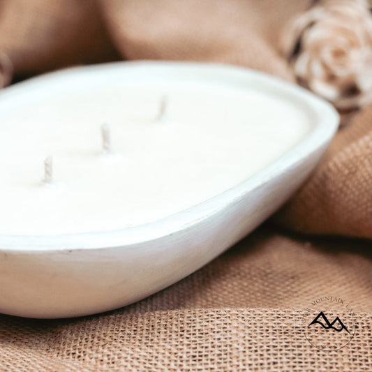 3 Wick White Light Wood Dough Bowl
