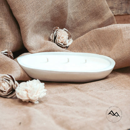 3 Wick White Light Wood Dough Bowl