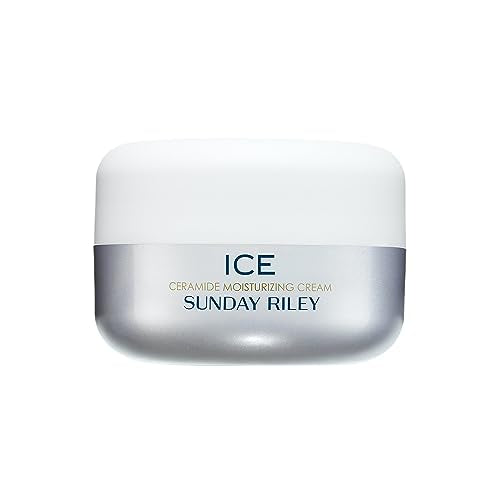 Sunday Riley Ice Ceramide and Vitamin F Moisturizing Face Moisturizer Dry Skin Cream, 0.5oz