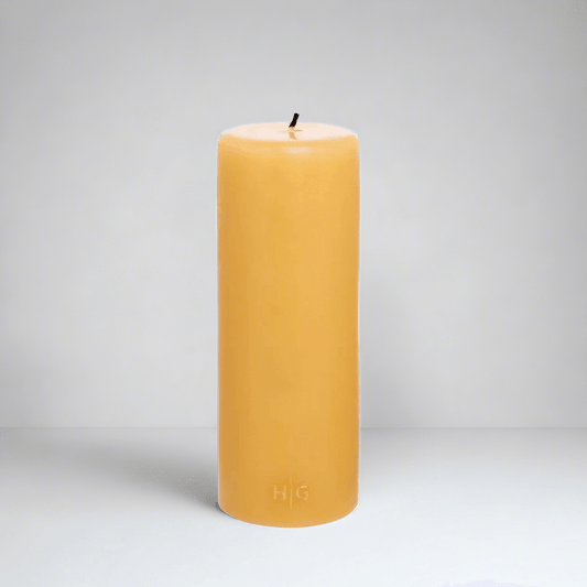 Amber Unscented Pillar Candle, 3"x8"