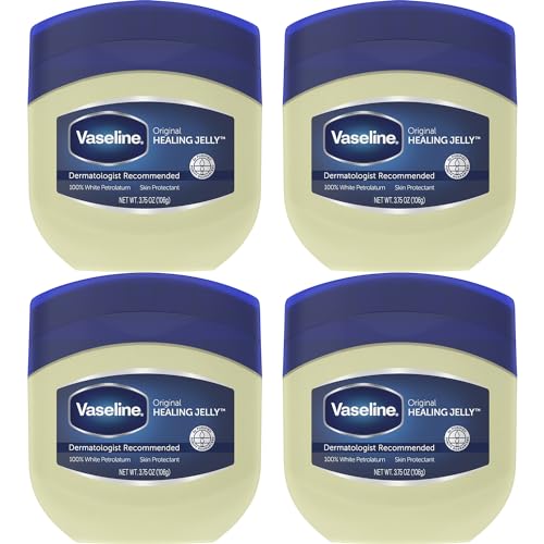 Vaseline Healing Jelly, Original 100% Pure Petroleum Jelly - 24-Hour Moisturizer for Dry Skin Repair, Eczema Relief, Burn & Wound Care, Scar Treatment, Anti-Chafing, 3.75 Oz (Pack of 4)