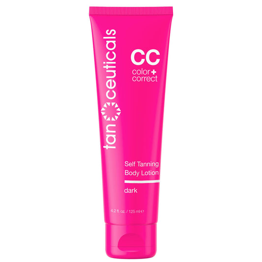 Tanceuticals #1 Rated Self Tanner - CC Self Tanning Lotion for Body Gives Natural, Long Lasting Sunless Tan - Fresh Coconut Scent and Full of Healthy Botanicals - Easy to Apply - Dark 4.2 oz