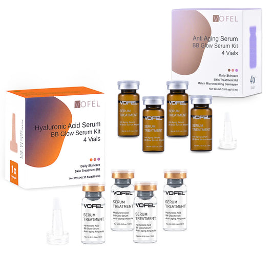 VOFEL Anti Aging Serum Hyaluronic Acid Serum For Face BB Glow Starter Kit Serum Ampoules for Skin Treatment Kit 0.35 oz 8 Vials