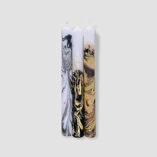 Dip Dye Marble Candles: Various Colors