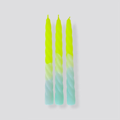 Dip Dye Neon Twist Candles