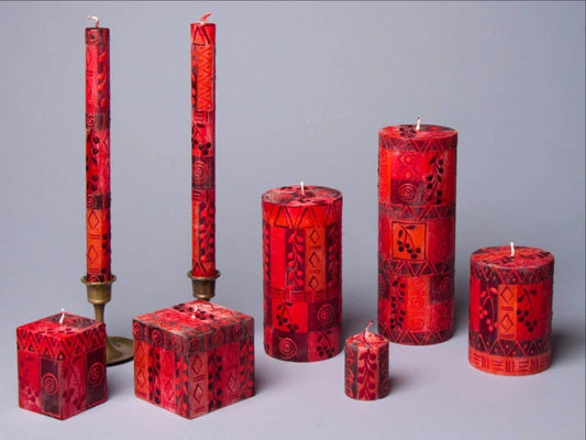{Thumbprint Artifacts} Pillar Candles :: Berry Blaze :: 3" x 4"
