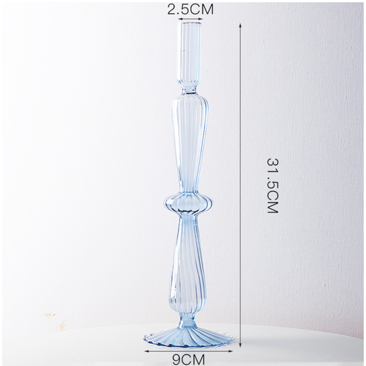 {Fiddlehead Craftsman} Mid-Century Modern Taper Holder :: Light Blue