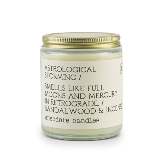 {Anecdote Candles} Coconut Soy Wax Blend Candle :: Astrological Storming :: Sandalwood & Incense