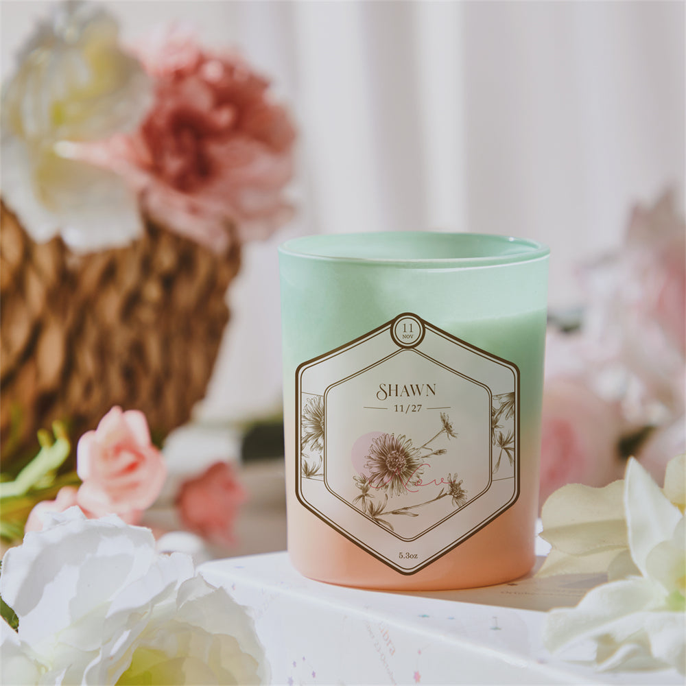 Personalized Birthday Flowers Candle Month Candle Home Decorative Gifts
