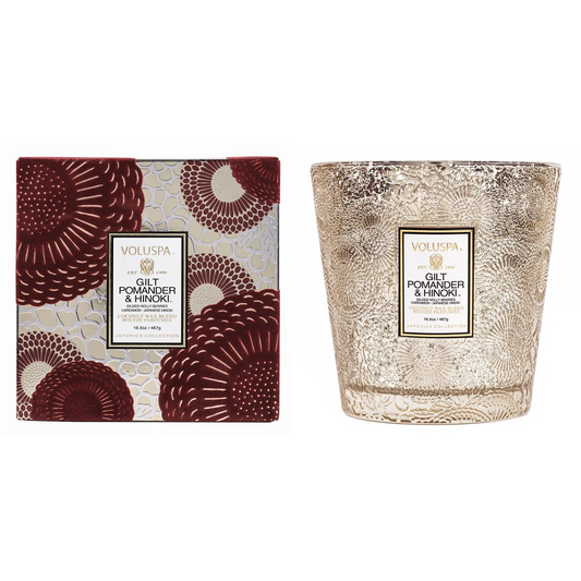 Voluspa Gilt Pomander & Hinoki Candle