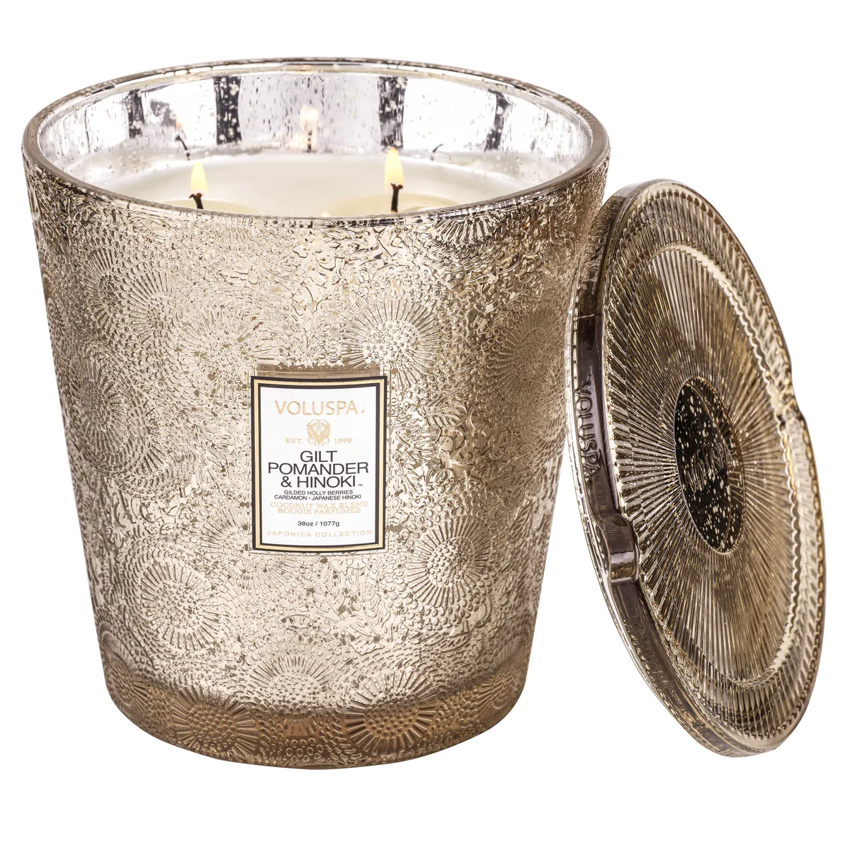 Voluspa Gilt Pomander & Hinoki Candle