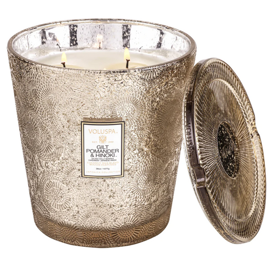 Voluspa Gilt Pomander & Hinoki Candle