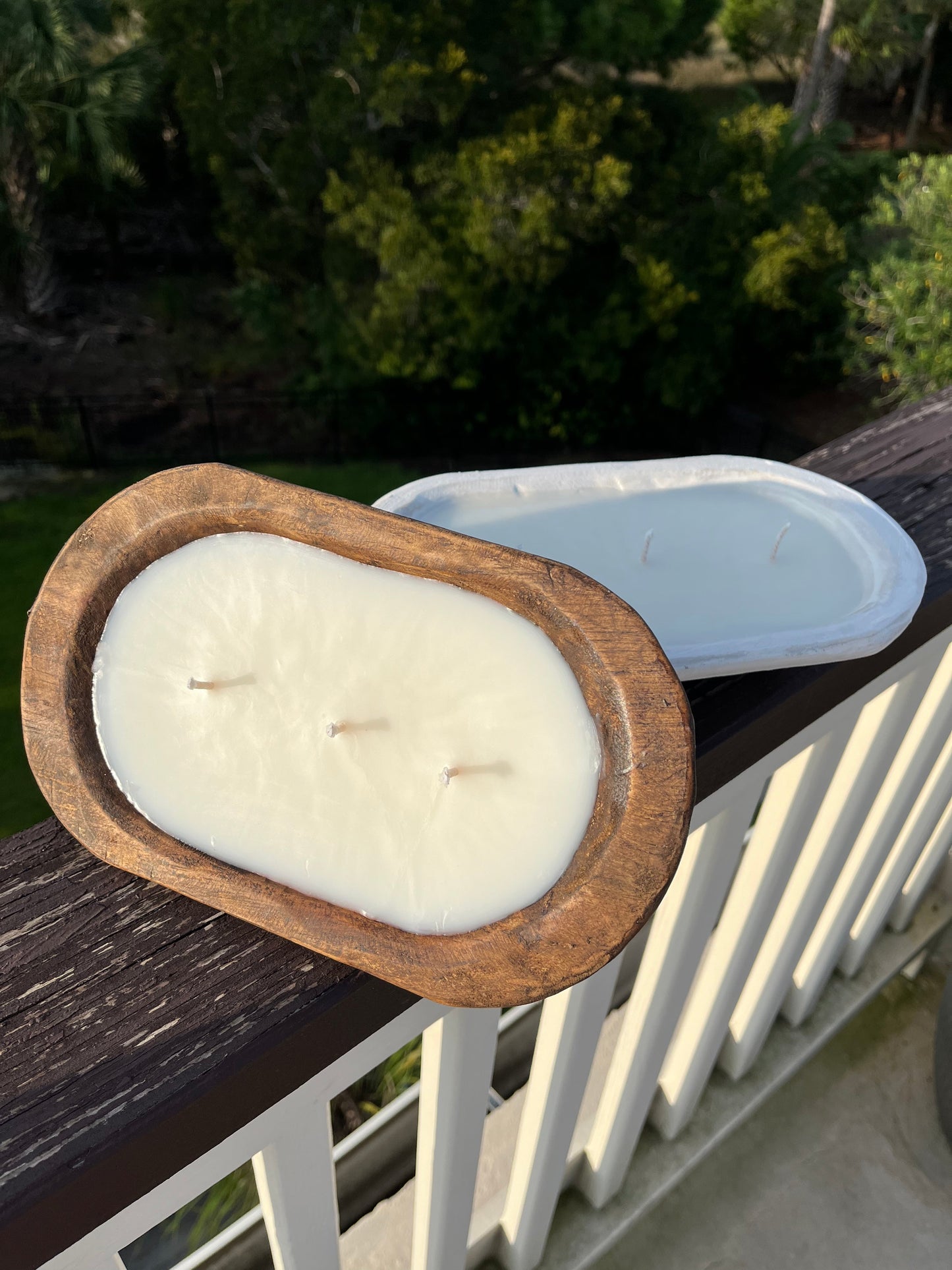 Dough Bowl 3 Wick Wood Candle by Bubbles Candle Co.- 2 colors, many scents