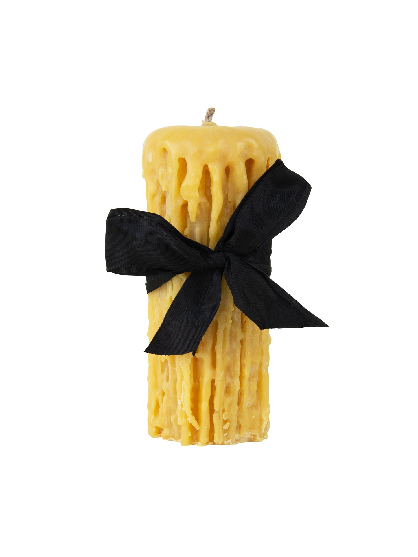 MATCH Pewter Beeswax Drip Pillar Candle Gold 8.5" H x 3.5" D Weston Table