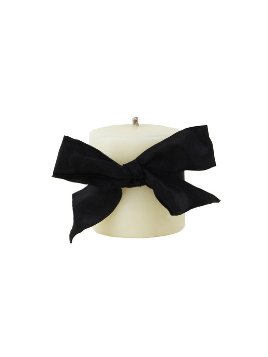 MATCH Pewter Beeswax Smooth Pillar Candle Ivory 4 x 4 Inch  Weston Table