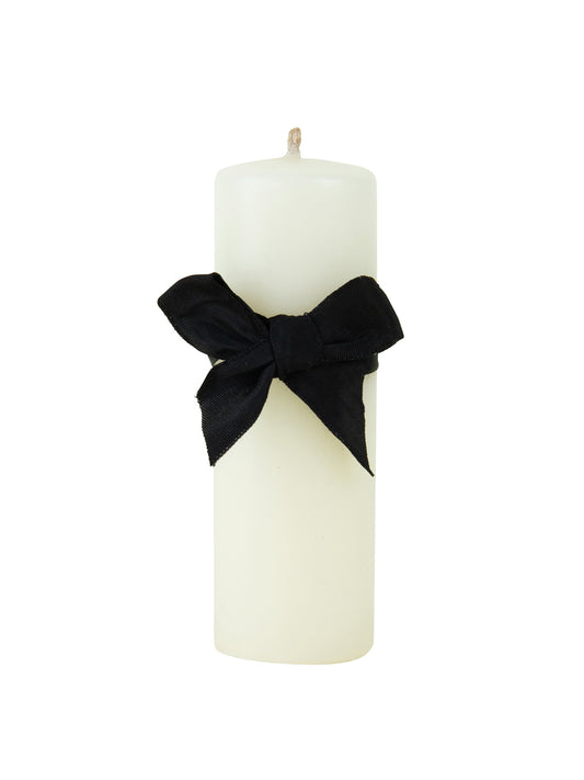 Match Pewter Beeswax Smooth Pillar Candle  Ivory 6" H x 2" D Weston Table