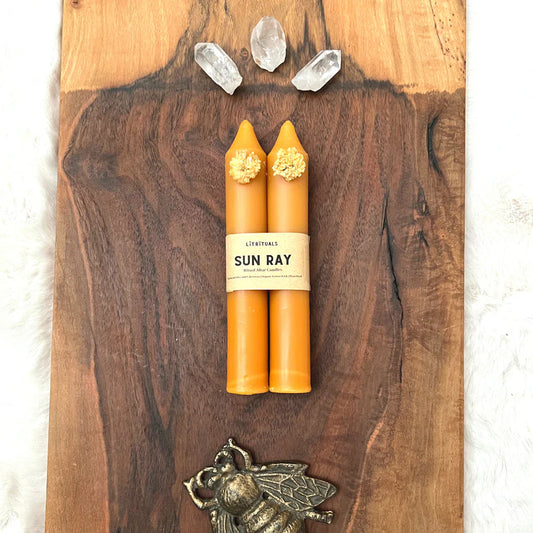 {Lit Rituals} Beeswax Altar Candles :: Large :: Sun Ray :: Set of 2