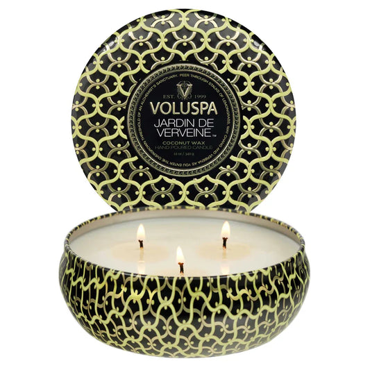 Jardin de Verveine 3 Wick Tin Poured in California