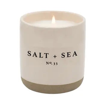 Salt and Sea Soy Candle | White Jar  Candle