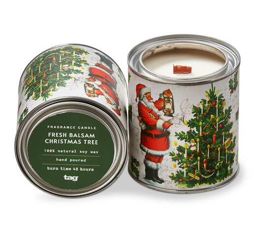 Fresh Balsam Soy Christmas Tree Tin  Candle C-23