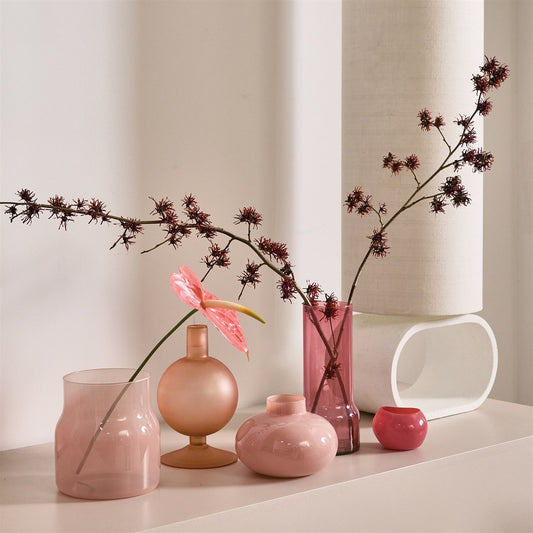 Frosted Peach Single Bauble Candlestick