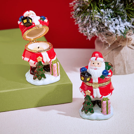 Ceramic Handmade Scented Candle Soy Wax Candle Christmas Gift - Santa Claus with Gifts