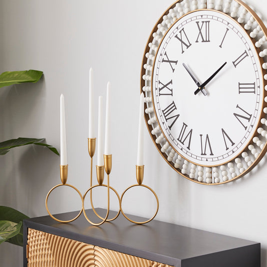 Gold Metal Circular Candelabra