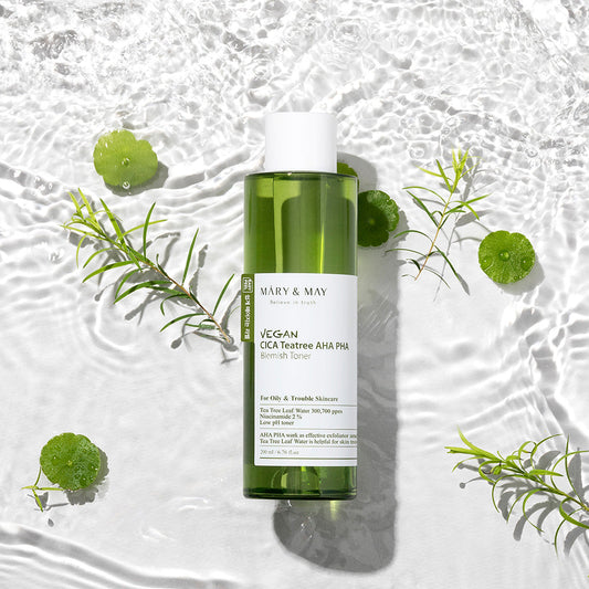 Marienmay Vegan Cica Tea Tree Aha Pha Blemish Toner, 1ea, 200ml