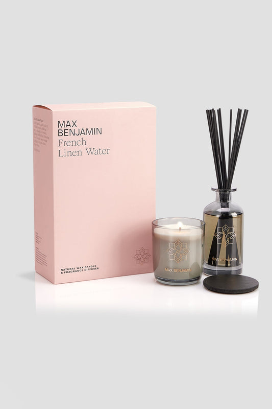 French Linen Water Candle & Diffuser Gift Set