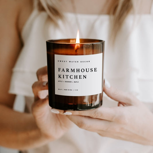Farmhouse Kitchen Soy Candle - Amber Jar - 11 oz