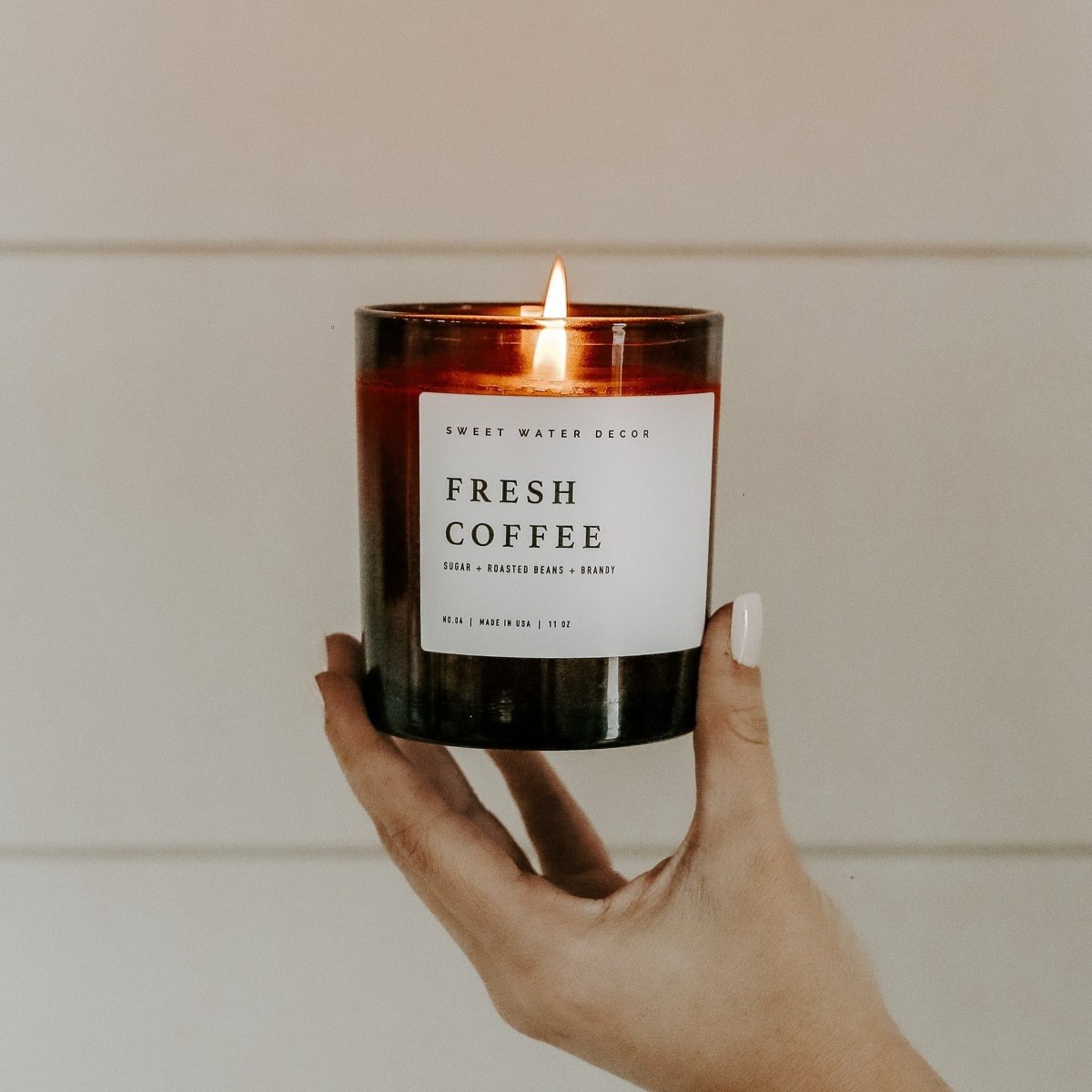 Fresh Coffee Soy Candle - Amber Jar - 11 oz