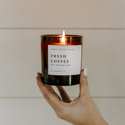 Fresh Coffee Soy Candle - Amber Jar - 11 oz