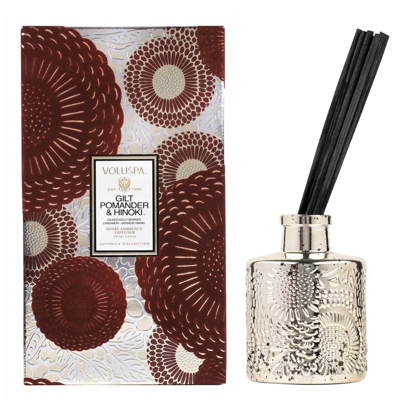 Gilt Pomander & Hinoki Reed Diffuser