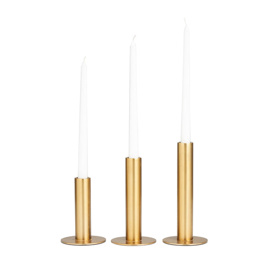 Modern Metal Slim Minimalistic Candle Holder with Rounded Base ( Set of 3)